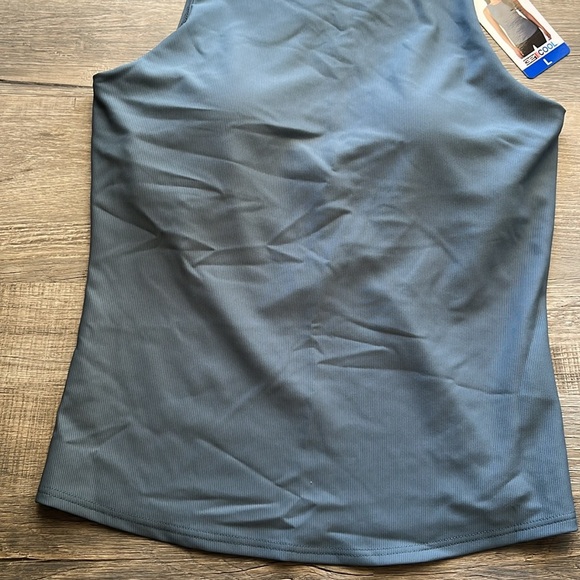 32 Degrees Cool NWT Women's Active Ribbed Blue Tank Bra Tank Top, Women’s Sz L - Picture 7 of 12